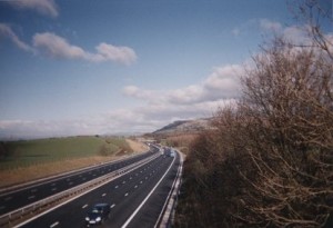 m6 motorway from station lane bridge